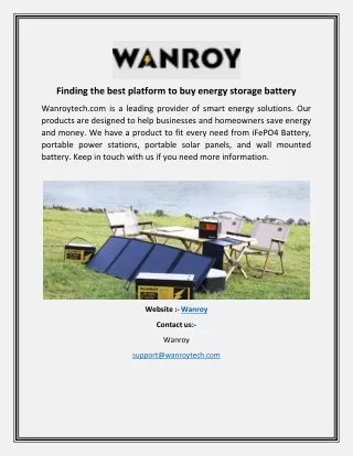 Finding the best platform to buy energy storage battery