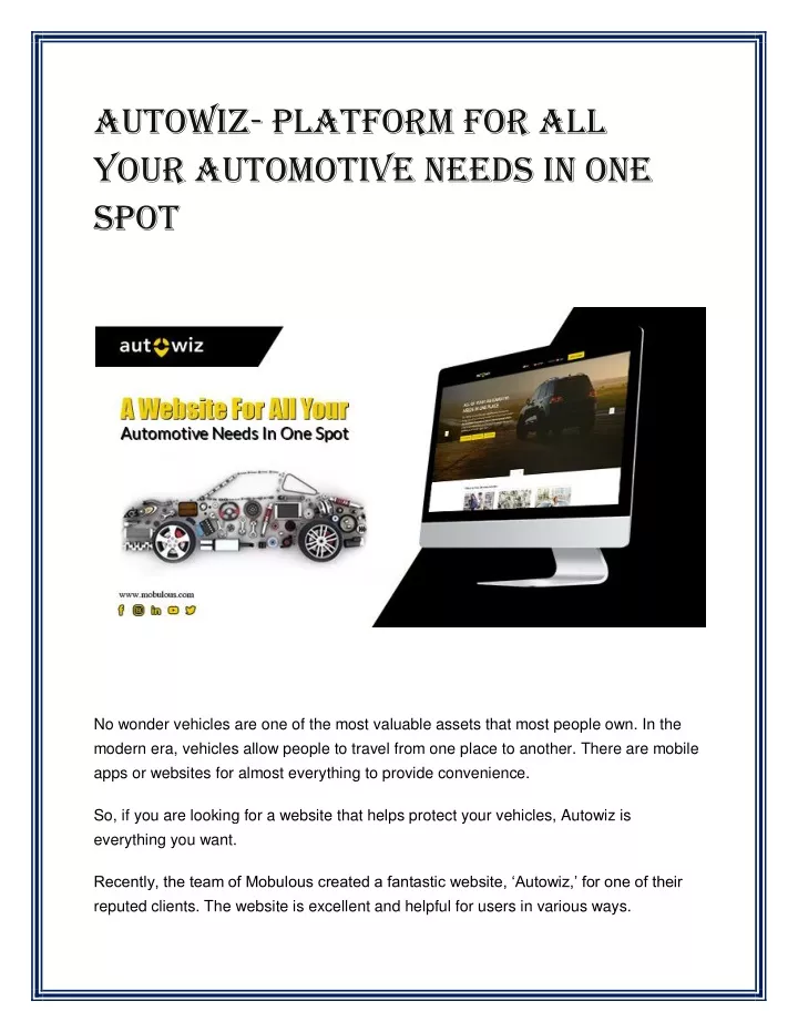 autowiz platform for all your automotive needs