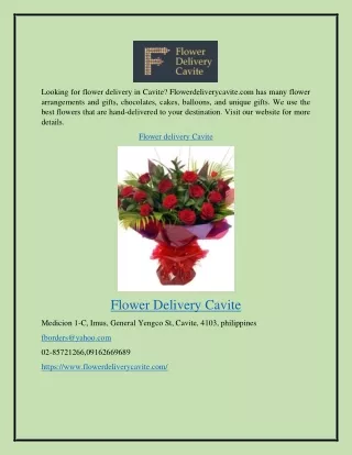 Flower Delivery Cavite Flowerdeliverycavite.com