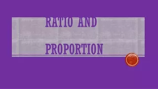 Ratio and proportion