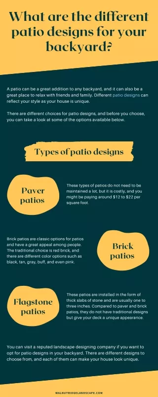 what are the different patio designs for your
