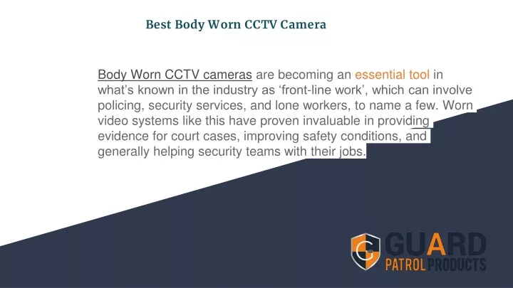 best body worn cctv camera