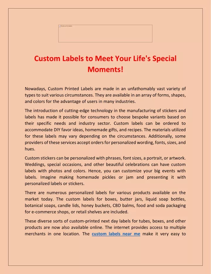 custom labels to meet your life s special moments