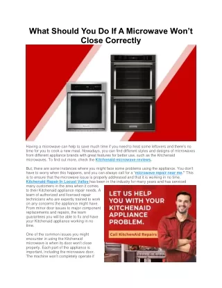 What Should You Do If A Microwave Won’t Close Correctly