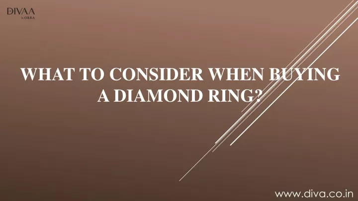 what to consider when buying a diamond ring