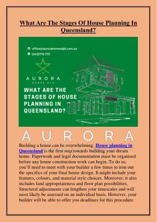 What Are The Stages Of House Planning In Queensland?