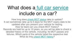 what does a full car service include on a car