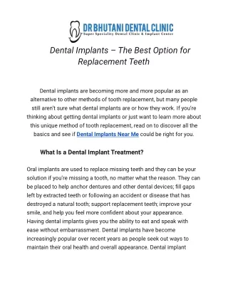 Dental Implant near Me - Best Dental Clinic in Rohini