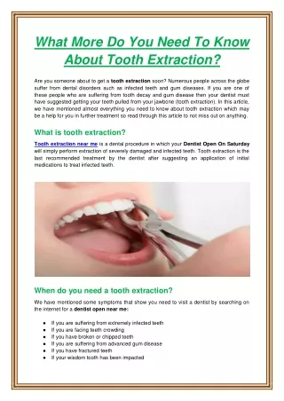 what more do you need to know about tooth