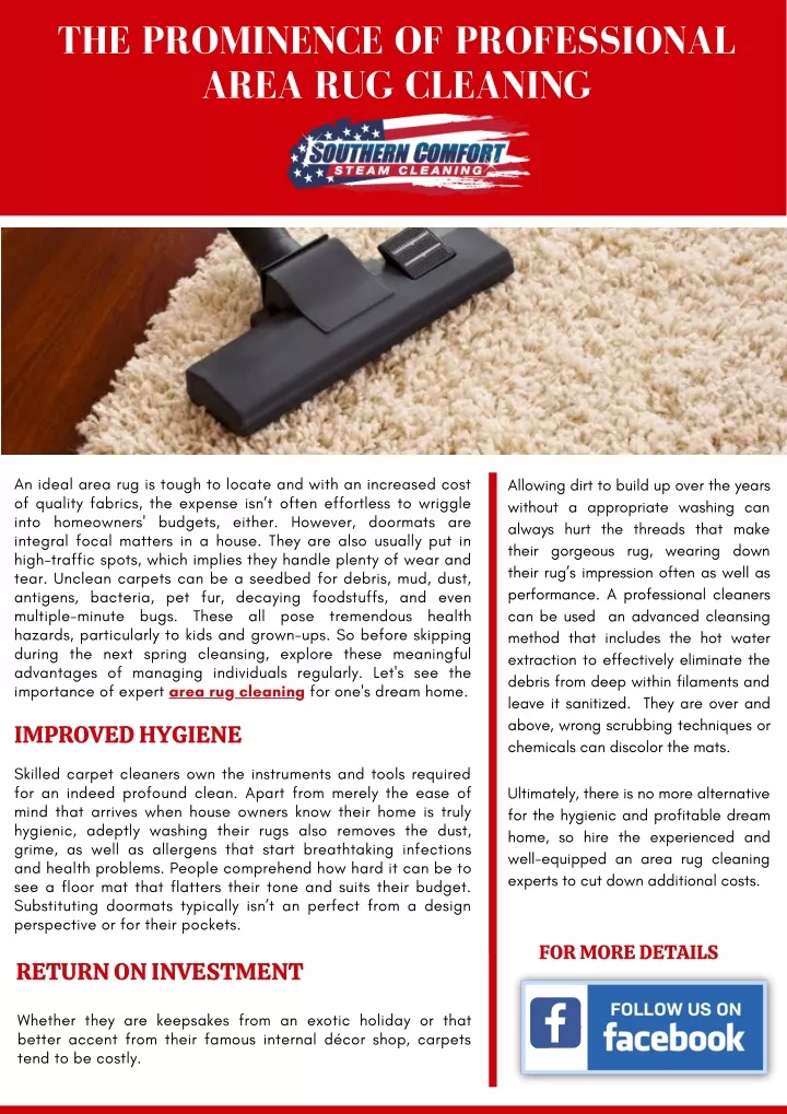the prominence of professional area rug cleaning