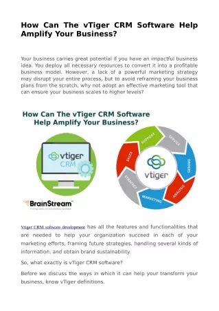 How Can The vTiger CRM Software Help Amplify Your Business