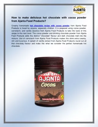 how to make delicious hot chocolate with cocoa