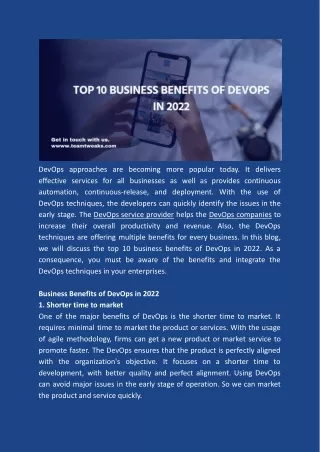 Top 10 Business Benefits Of DevOps in 2022