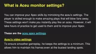 aceu apex settings PDF