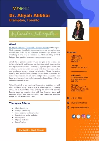dr aliyah alibhai brampton toronto