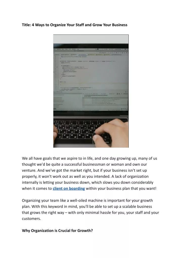 title 4 ways to organize your staff and grow your