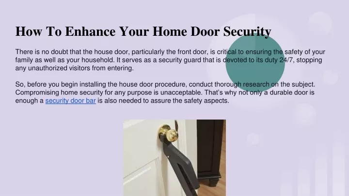 how to enhance your home door security