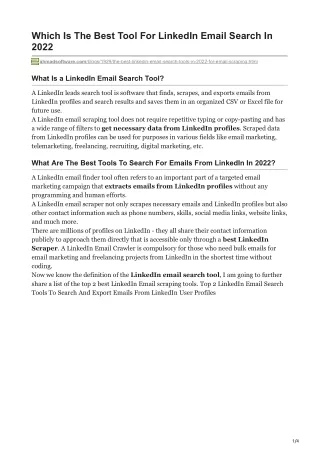 which is the best tool for linkedin email search