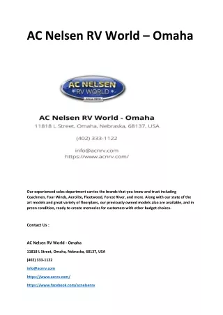 AC Nelsen RV World - Omaha