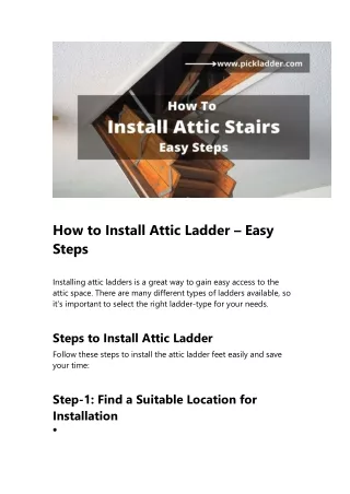 How to Install Attic Ladder – Easy Steps