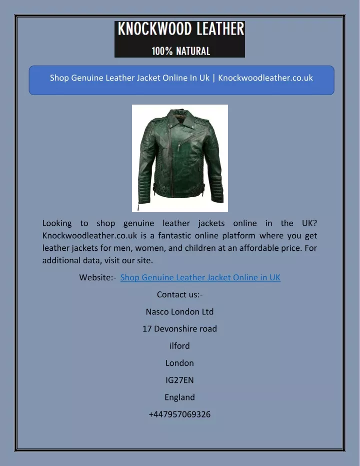 shop genuine leather jacket online