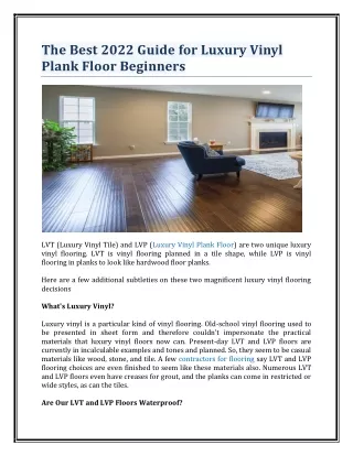 The Best 2022 Guide for Luxury Vinyl Plank Floor Beginners