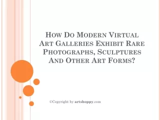How Do Modern Virtual Art Galleries Exhibit Rare Photographs, Sculptures