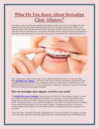 what do you know about invisalign clear aligners