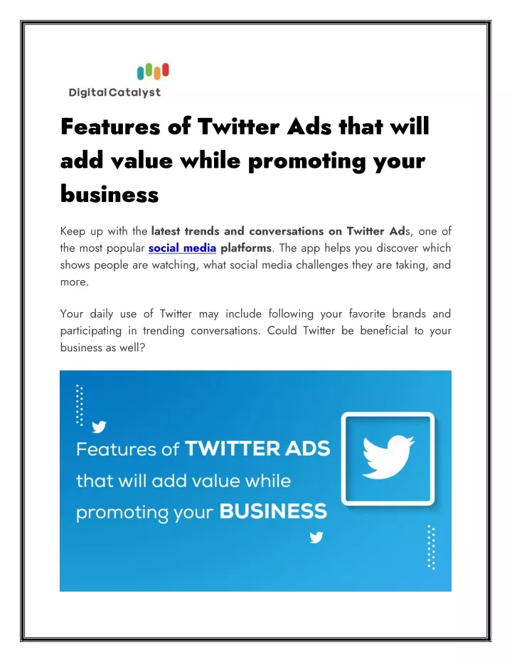 features of twitter ads that will add value while