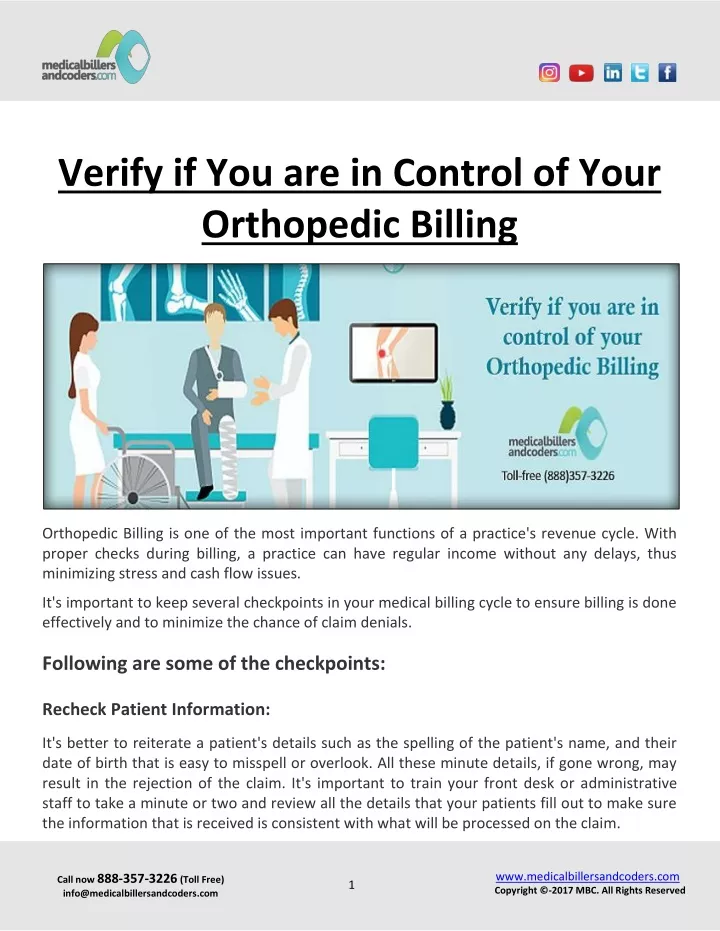 verify if you are in control of your orthopedic