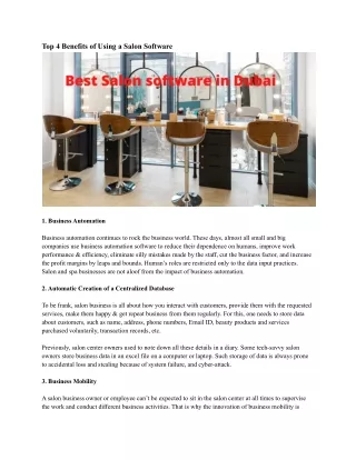 top 4 benefits of using a salon software