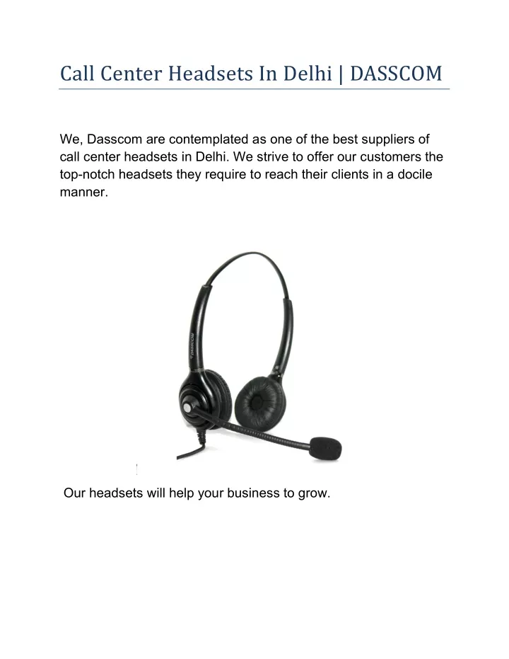 call center headsets in delhi dasscom