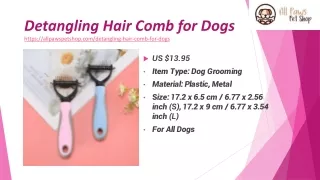 Detangling Hair Comb for Dogs