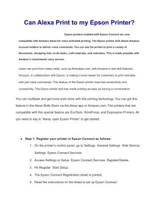 can alexa print to my epson printer