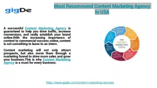 Most Recommend Content Marketing Agency In USA