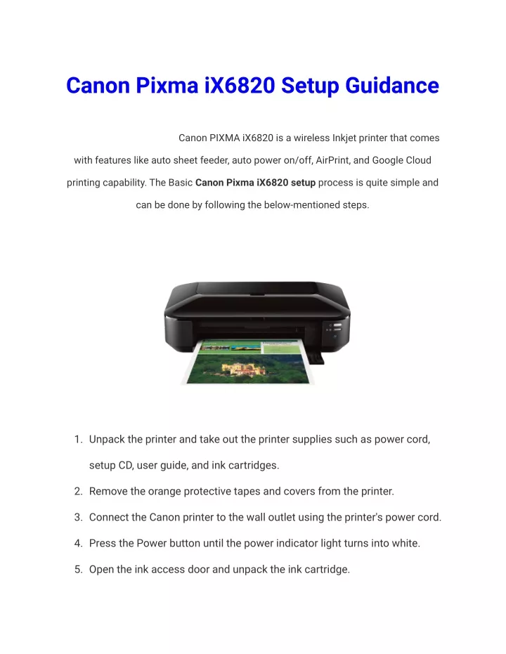 PPT Canon Pixma iX6820 Setup Driver Download and Wireless Guide