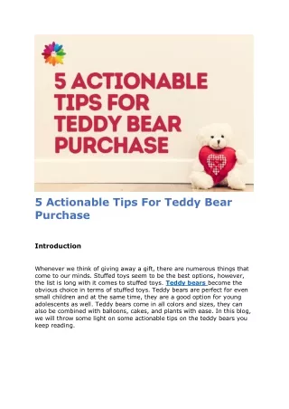 5 actionable tips for teddy bear purchase