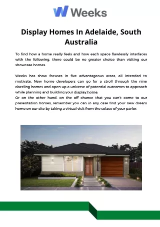 Display Homes In Adelaide South Australia