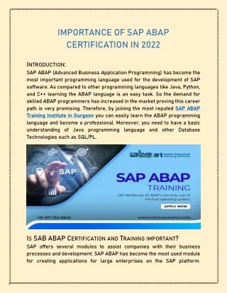 Importance Of SAP ABAP Certification In 2022