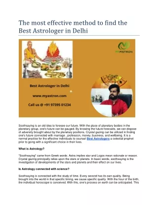 The most effective method to Find the Best Astrologer in Delhi