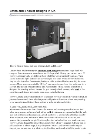 baths and shower designs in uk