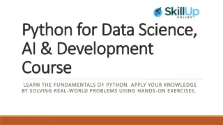 Python for Data Science, AI & Development - SkillUp Online