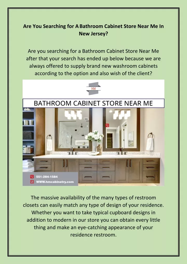 are you searching for a bathroom cabinet store