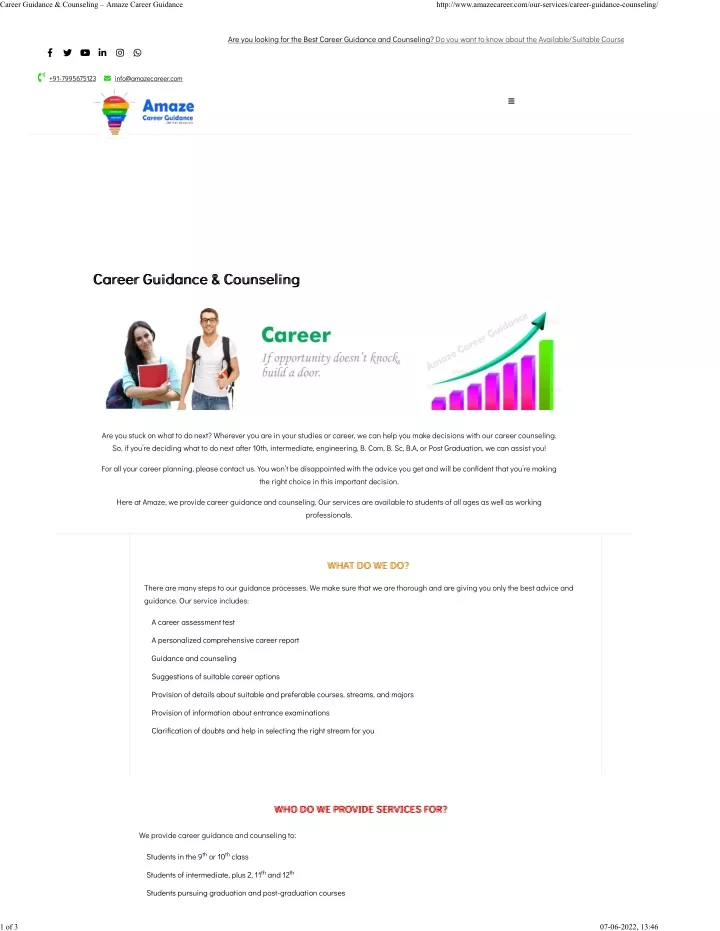 career guidance counseling amaze career guidance