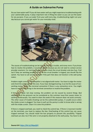 a guide on submarine pump