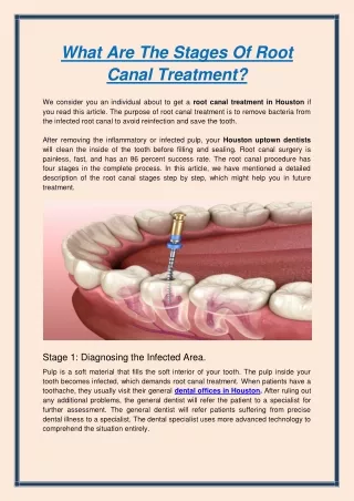 what are the stages of root canal treatment