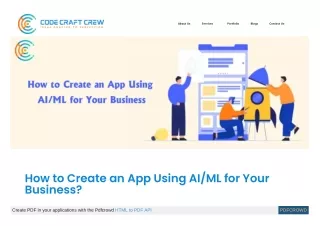 How to Create an App Using AI/ML for Your Business?