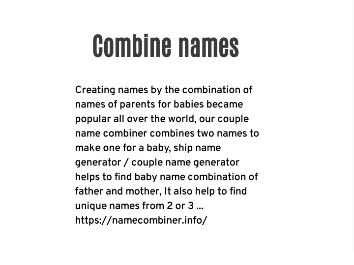 combine names