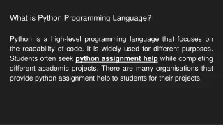 what is python programming language
