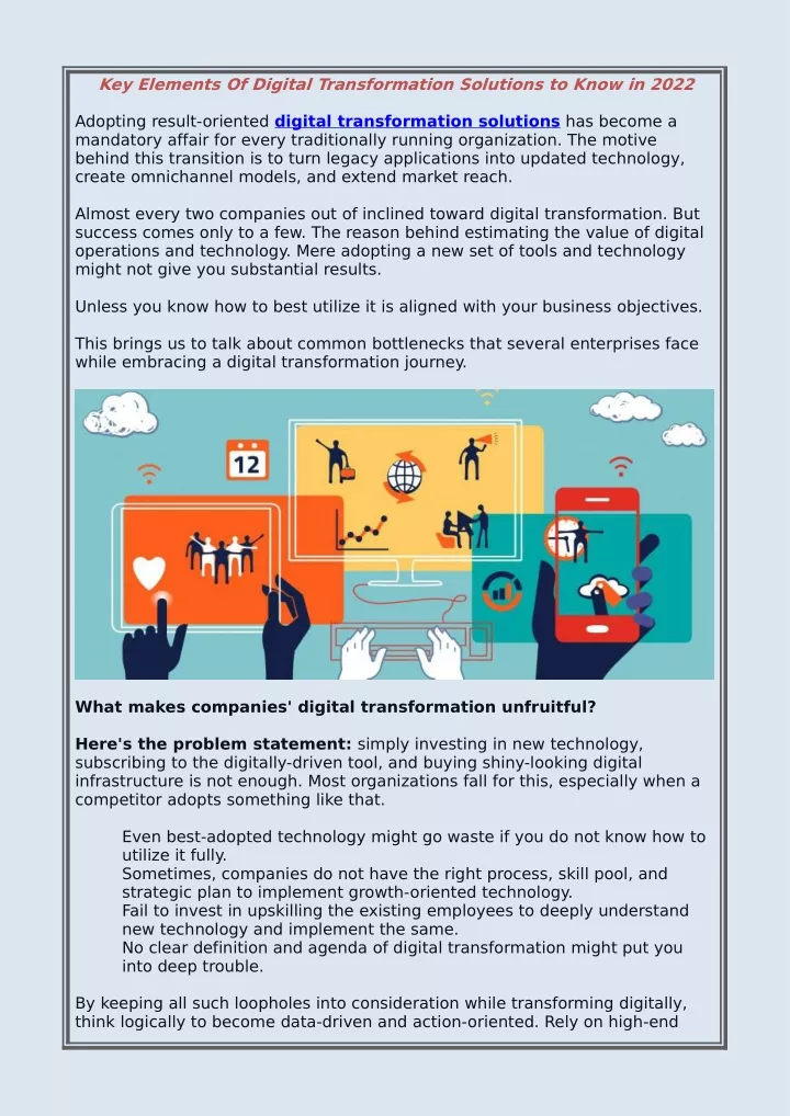 key elements of digital transformation solutions